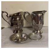Pair of Silverplate Water Pitchers 8-1/2" H and