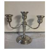 STERLING WEIGHTED 3 Candle Candelabra Small