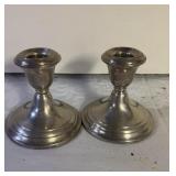 STERLING WEIGHTED GORHAM CANDLE HOLDERS PAIR