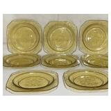 8 Federal Glass Company MADRID AMBER Salad Plates