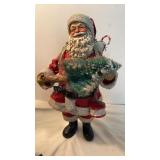 Santa Claus Figurines 9-1/2" H Holding Christmas