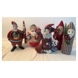 Folk Art Santa Claus Figures Approx 8" H