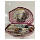 Vintage Jewelry Box with Contents