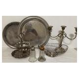 SILVER PLATE METAL SERVING PIECES 3 Candle