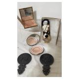 Pair of Vintage Compacts and 2 Mirrors with Art