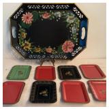 Vintage TOLE TRAYS , 8@ 6-3/4x 4-1/2", Large Tray