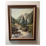 Mid Century Canvas Painting  MARÍA VAN 22-1/2" x