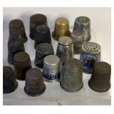 Thimble Collection 16 Metal Thimbles