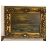 Seascape Painting by William A. Carson, c 1920,