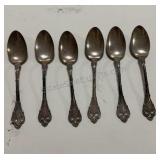 STERLING SILVER 6 Antique Tea Spoons 92g
