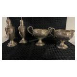 SILVER WEIGHTED CREAM 91g AND SUGAR 90g SILVER