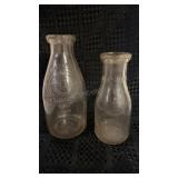 Pair of Vintage Dairy Milk Bottles BORDENS 5 and