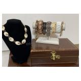 Vintage Jewelry Box with Contents of Fashion