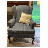 Wing Chair Heather Blue with Blush Accent 29" W x