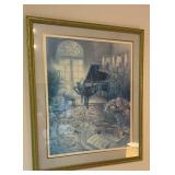 Framed Art Print 32" x 38" Piano and Violin in