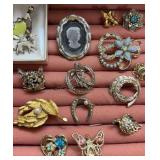 Vintage Brooches Reverse Cameo Pin, Victorian