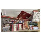 Bin with Christmas Papers, Stationary, Cards and