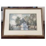 Framed Water Color 30-1/2" x 22-1/2" R E COOLEY