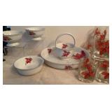 "Block Bernarda Portugal Poinsettia" two-piece