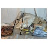 Bag Full of Linens cloth and crafting magazines