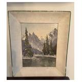 Original Oil Painting MOUNTAIN AND LAKES by