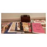 Assorted Cook Books and Recipe Box