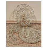 Star of David Patterned Glassware Pieces