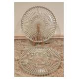 Pair of Glass Relish Trays