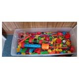 Long Tote of  Plastic Tinker Toys