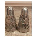 Sterling 925 Salt  & Pepper Shakers w/Glass Insert