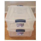Pair of Sterilite 32qt Clear Totes