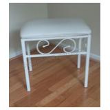 Wrought Iron and Vinyl Vanity Stool 17x19x12