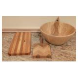 Salad Bowl w/ Serving Utensils and More