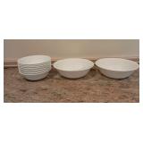 Corelle Classic White 2Serving Bowls and 8 Cereal