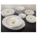 Nikko China Dishes Blue Peony Pattern