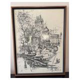 Quebec Ink Drawing Print 19x25