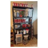Metal Shelf & Contents