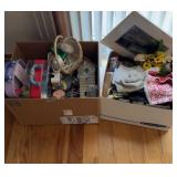 Two Boxes of Misc Smalls & Home Decor