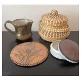 Art Pottery & Woven Basket