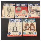 Baseball Official Guides 1958,59,60,61 & 1962