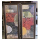 Framed artwork. 2 pieces each 61×25½. Hang