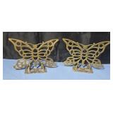Solid brass butterfly design book/picture stands.
