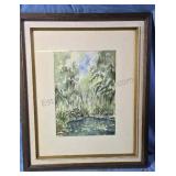 Original framed and matted watercolor by Patrick