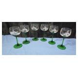 Alsace stemmed wine glasses etched with heron and