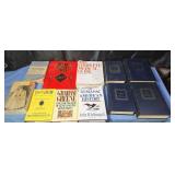 Hardcover and paperback books.