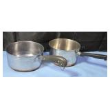 Copper bottom sauce pans. One Revere,  one Sears.