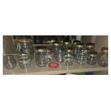 Shelf lot of mason jars. Buyer takes what they