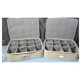 Zippered cup storage boxes.