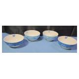 Ceramic cereal bowls with beach designs.