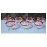 Vintage ruby red rimmed diamond point